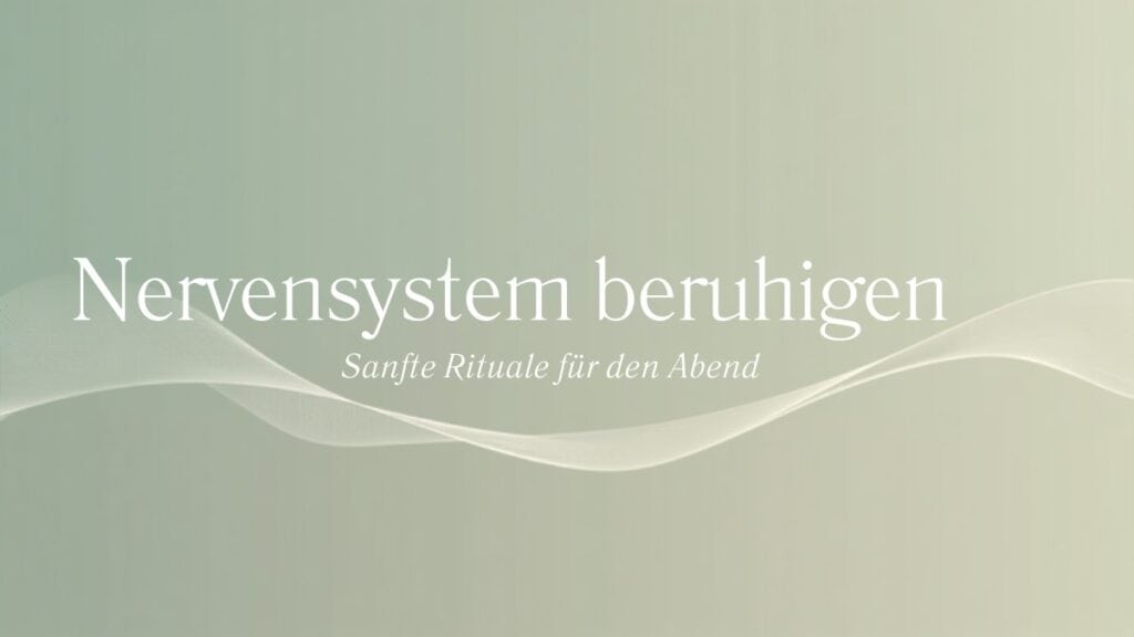 Ruhige abstrakte Grafik mit dem Titel Nervensystem beruhigen – Quantum Health Synergy, Energie- und Frequenzarbeit